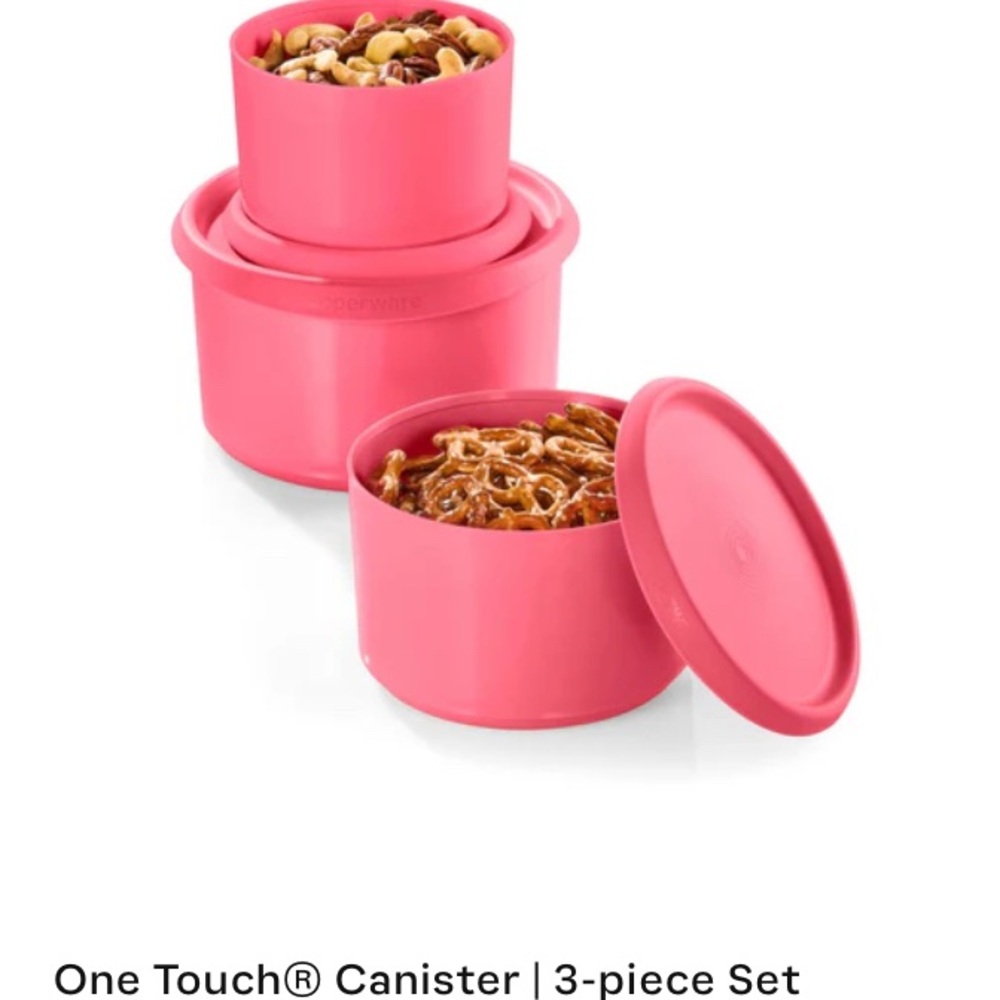 Tupperware One Touch Canister set 3 pieces - Picture 1 of 6